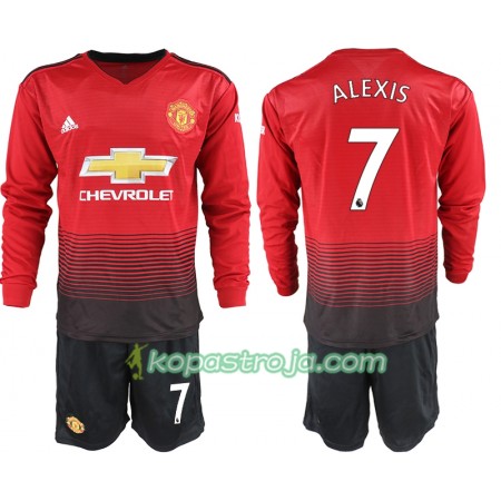 Billiga Fotbollströjor Manchester United ALEXIS 7 Barn Hemma tröja 2018/19 Långärmad